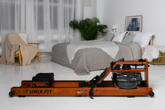 Гребной тренажер UNIXFIT Wood Rower Dark - 11